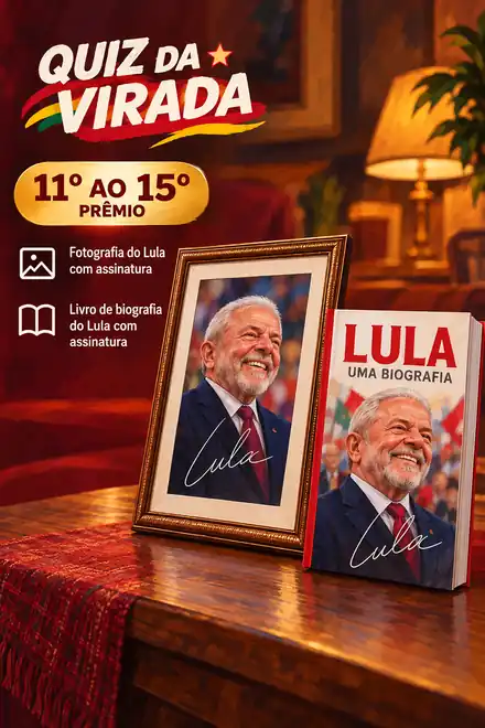 Prêmio do 11º ao 15º lugar: fotografia emoldurada e livro de biografia com assinatura